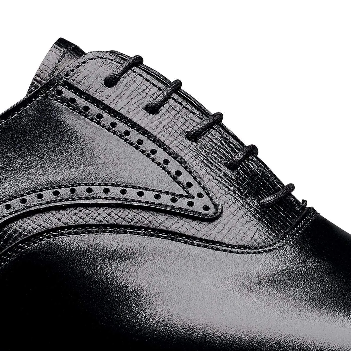 Perry Black Calf & Black Willow Grain,Men Oxfords
