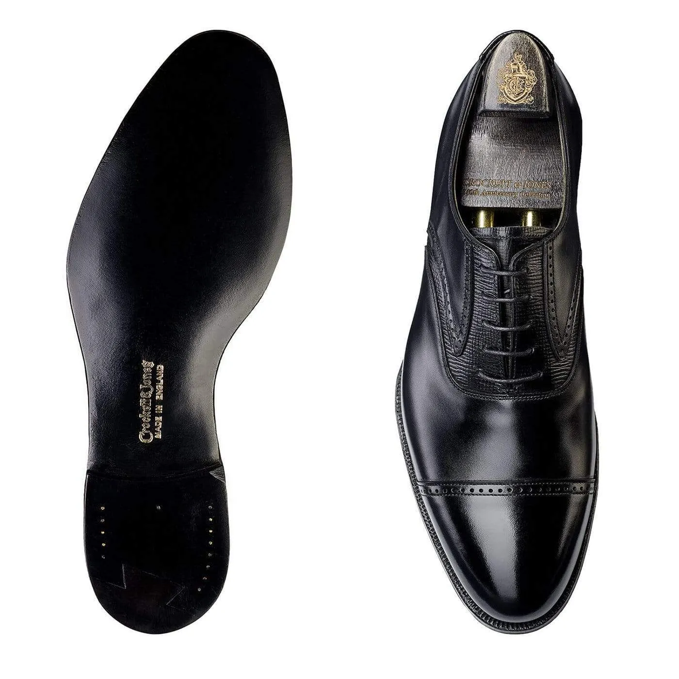 Perry Black Calf & Black Willow Grain,Men Oxfords