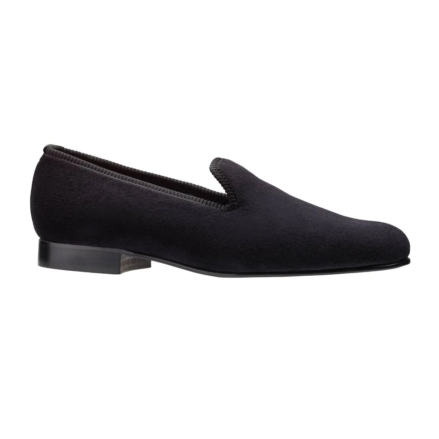 Plain Albert Black Velvet,Men Slippers