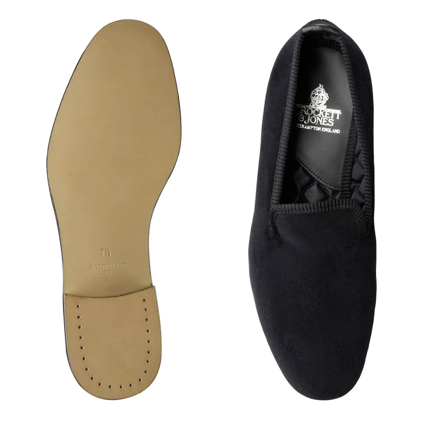 Plain Albert Black Velvet,Men Slippers