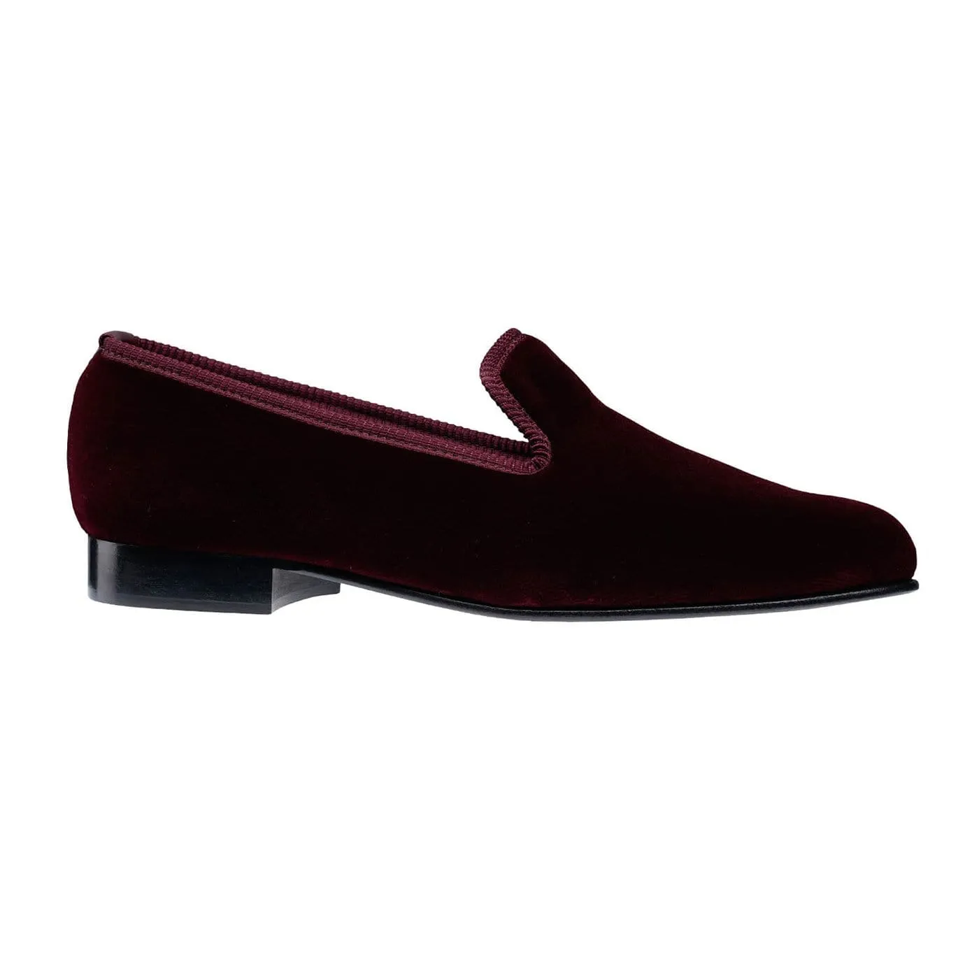 Plain Albert Burgundy Velvet,Men Slippers