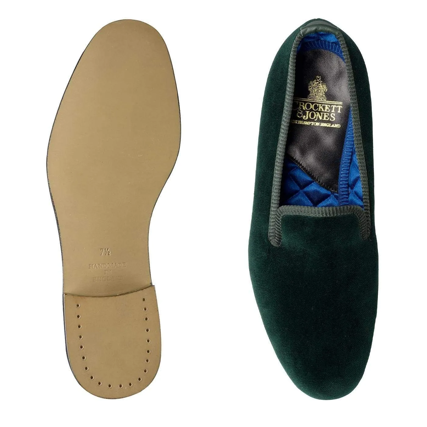 Plain Albert Green Velvet,Men Slippers