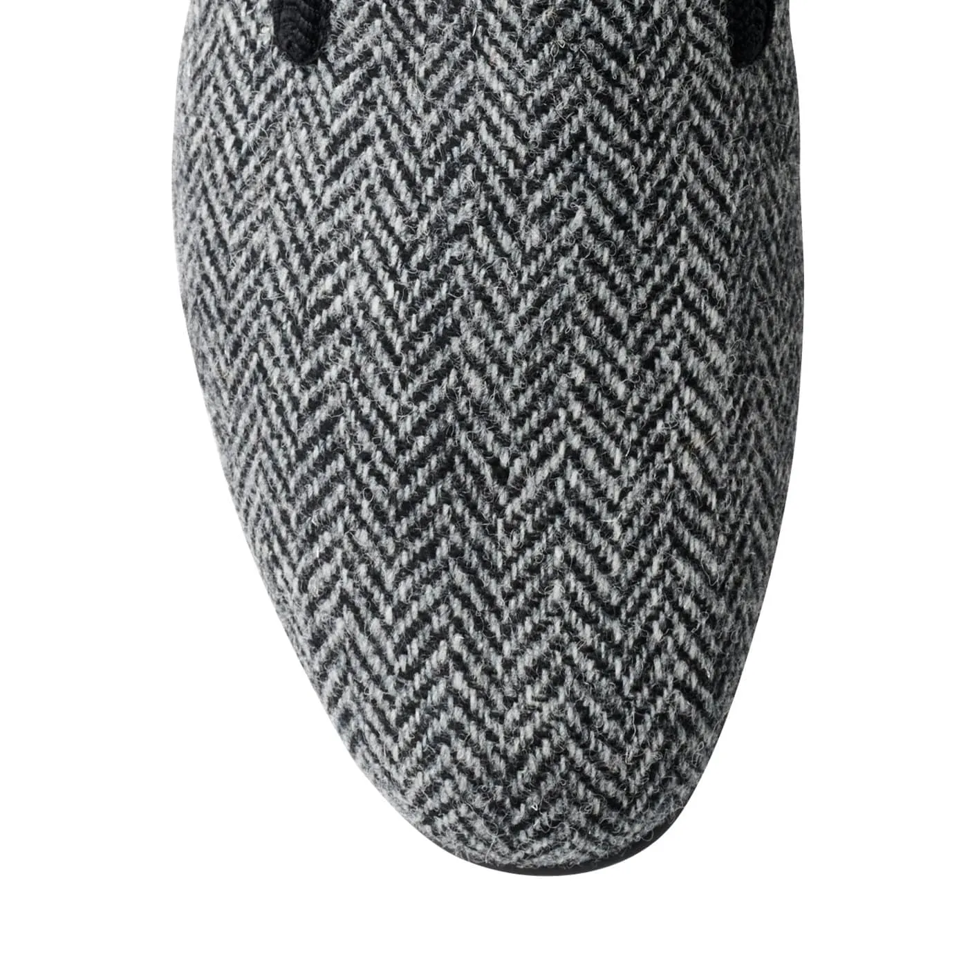 Plain Albert Grey Harris Tweed,Men Slippers