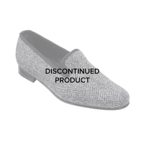 Plain Albert Grey Harris Tweed,Men Slippers