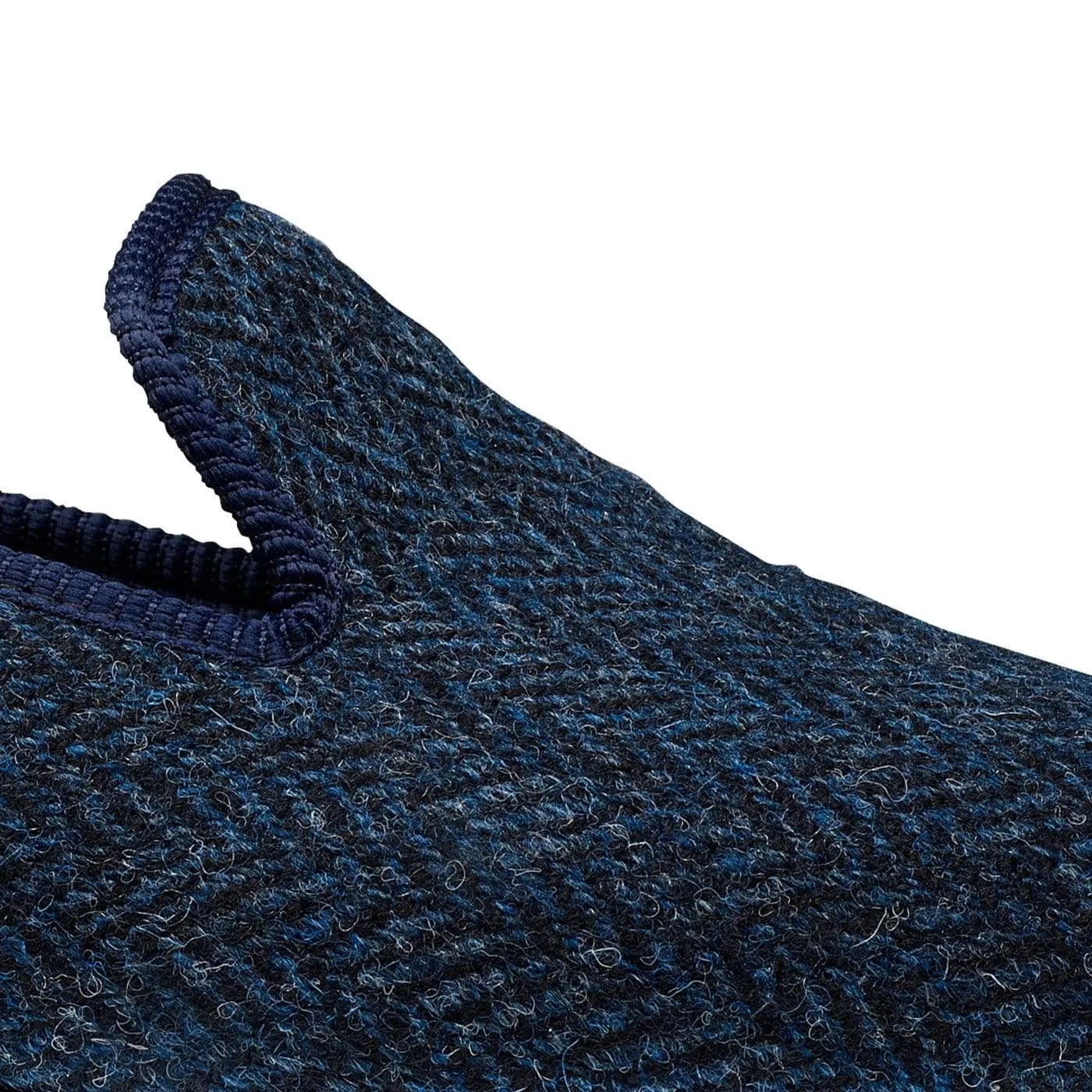 Plain Albert Navy Harris Tweed,Men Slippers