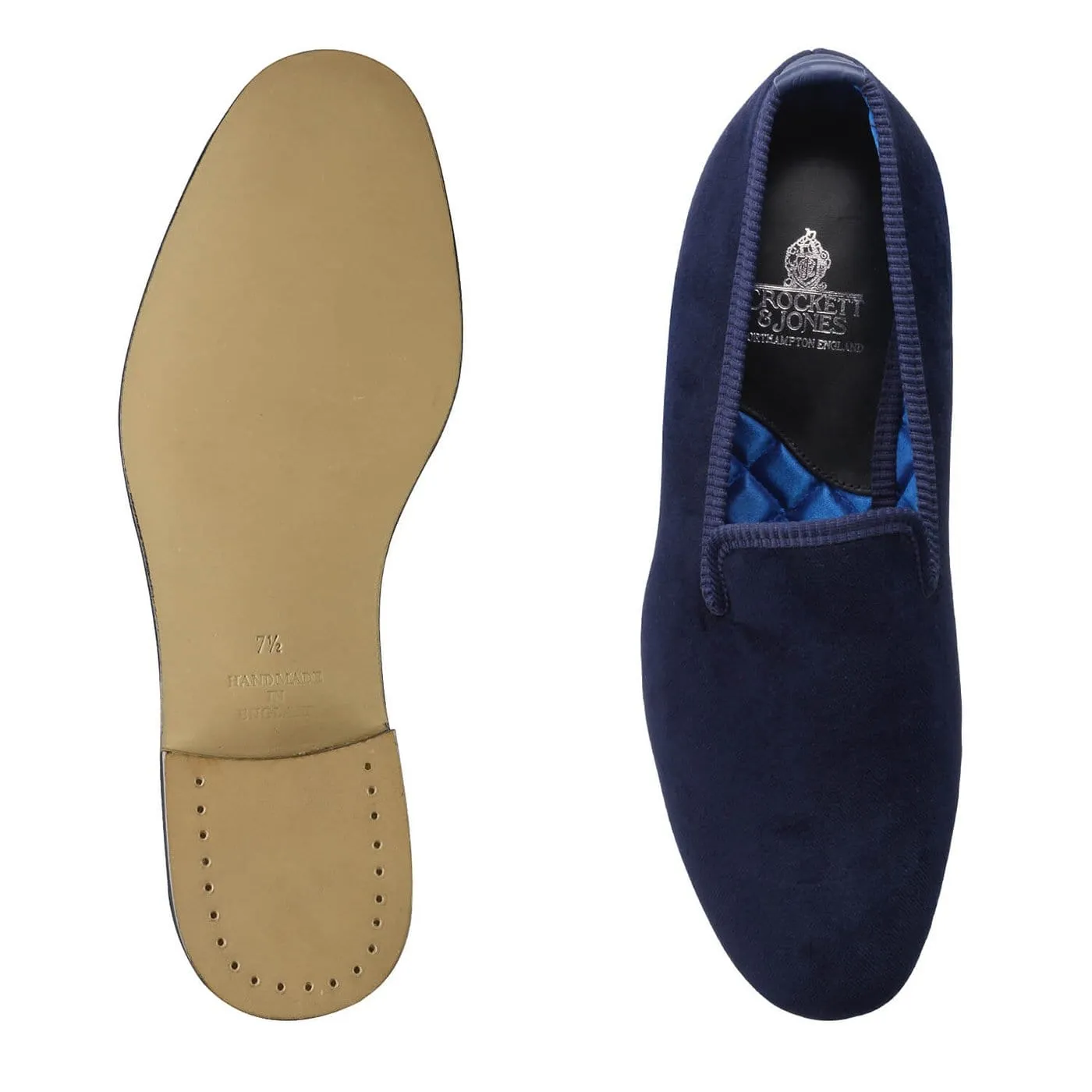Plain Albert Navy Velvet (Mens),Men Slippers