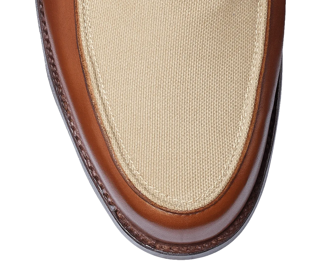 Richmond 2 Tan Burnished Calf & Stone Canvas,Men Loafers