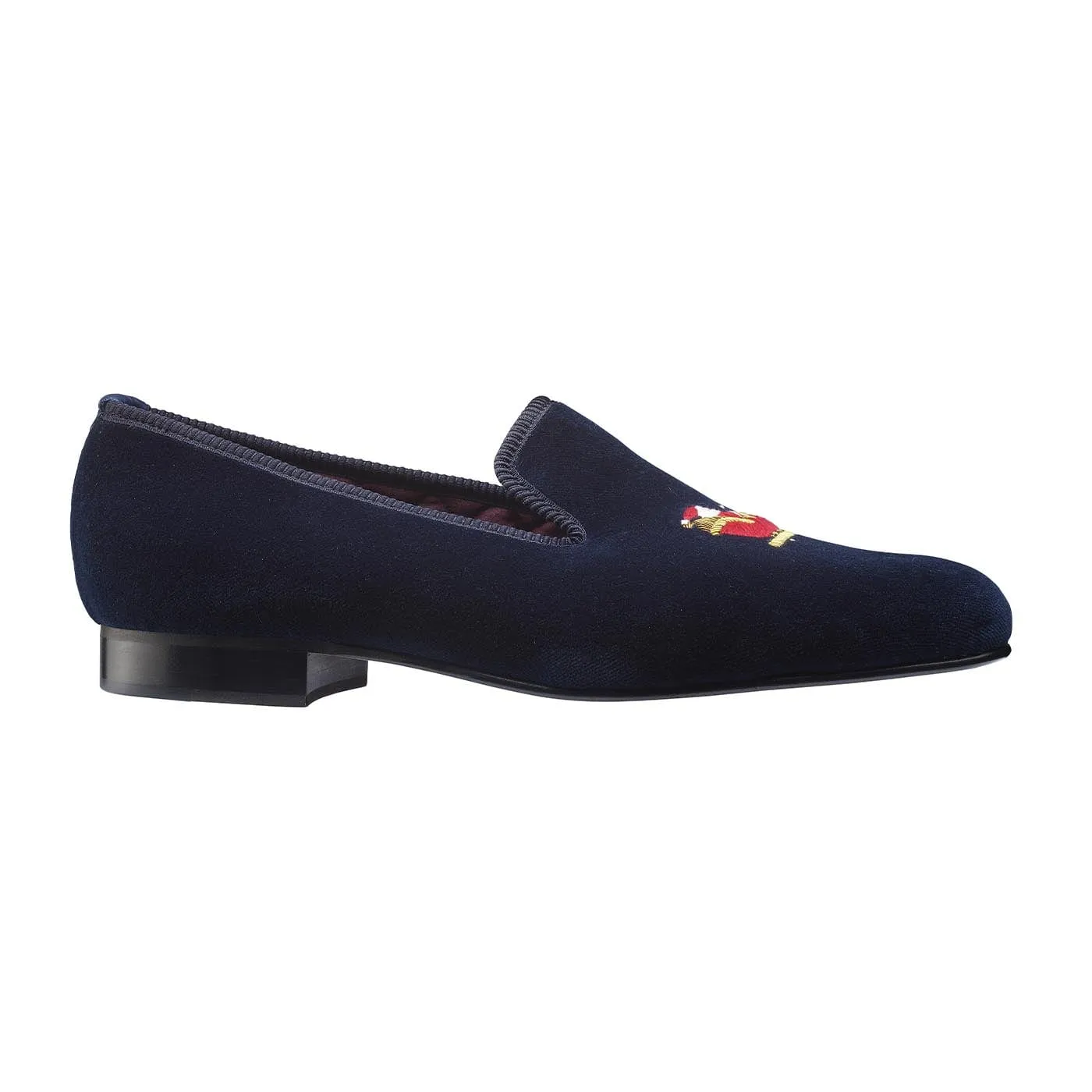 Santa Navy Velvet,Men Slippers