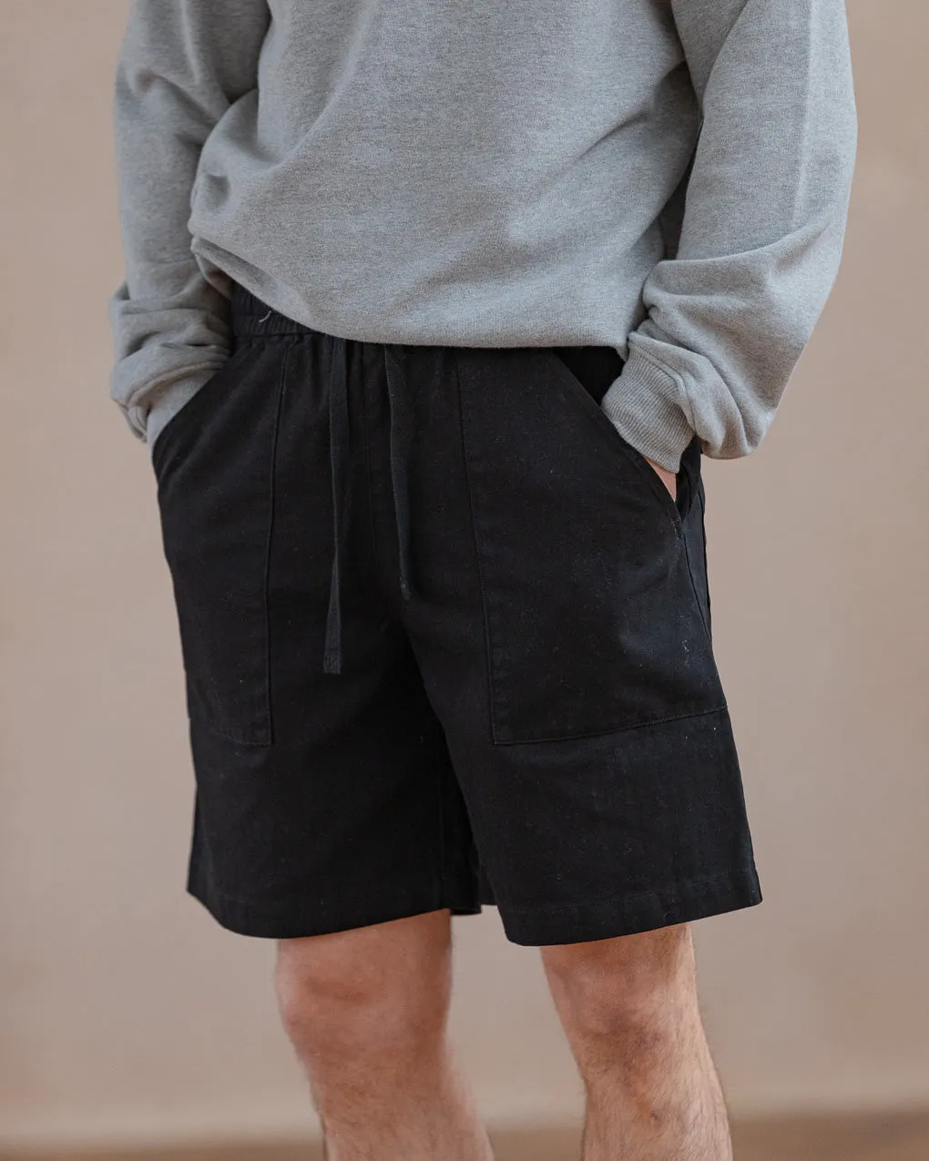 Service Fatigue Shorts - Washed Black,Men Shorts