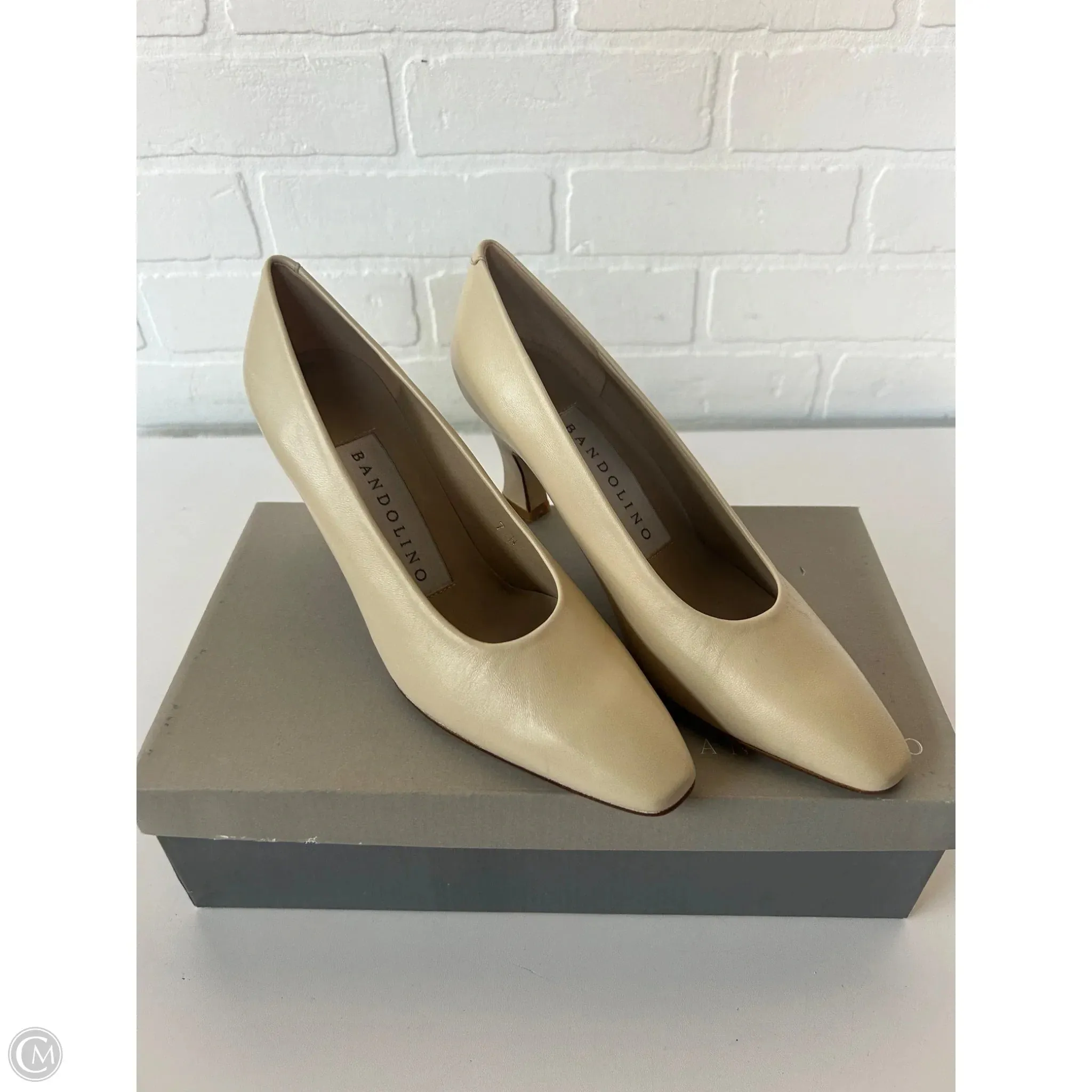 Shoes Heels Block By Bandolino In Cream, Size: 7,Heels Women