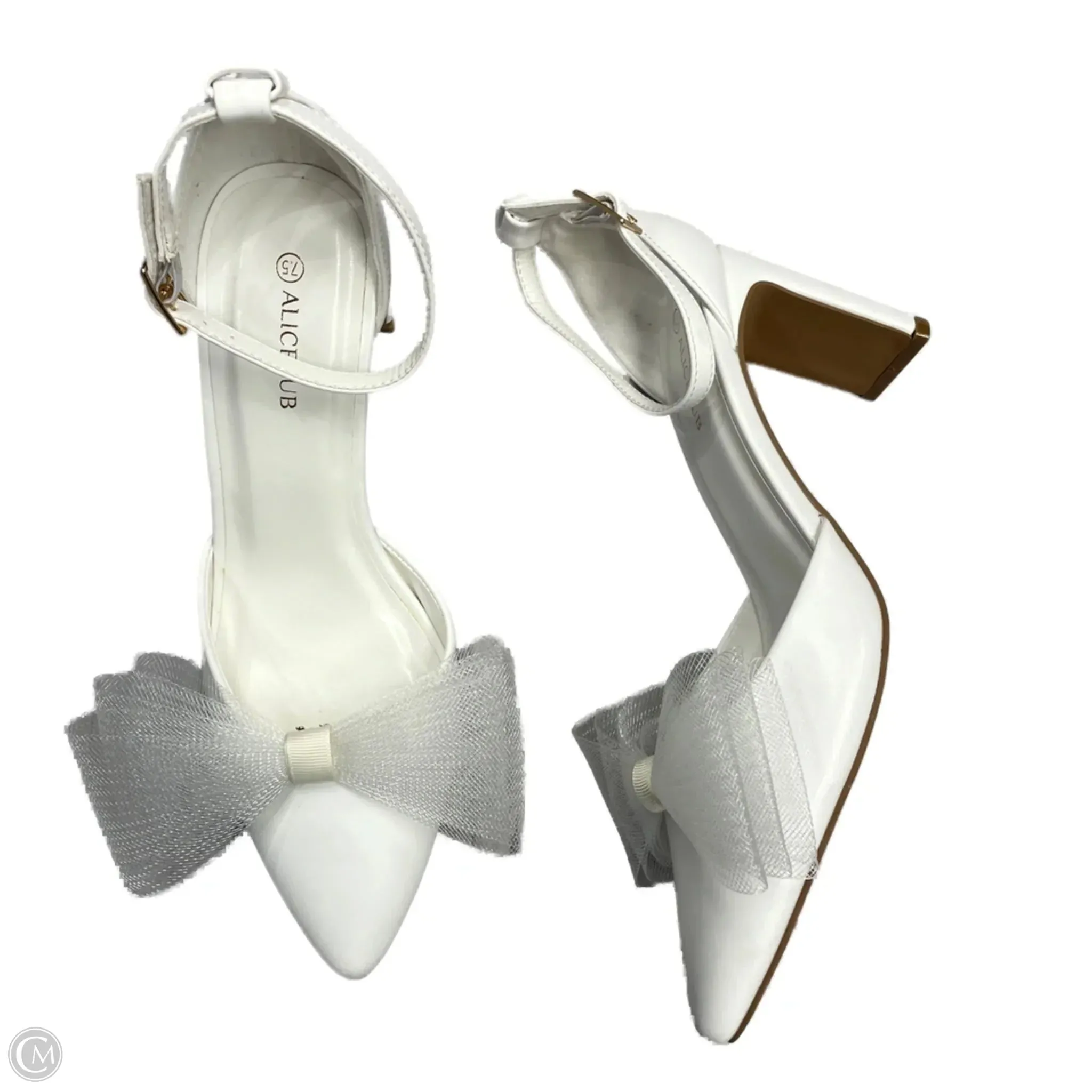 Shoes Heels Block By Clothes Mentor In White, Size: 7.5,Heels Women