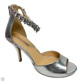 Shoes Heels Stiletto By Badgley Mischka In Silver & Tan, Size: 9,Heels Women