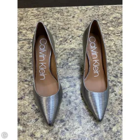 Shoes Heels Stiletto By Calvin Klein In Silver, Size: 7,Heels Women
