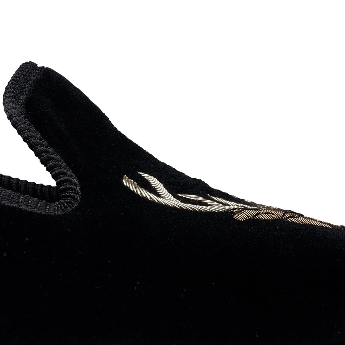 Stags Head Black Velvet,Men Slippers
