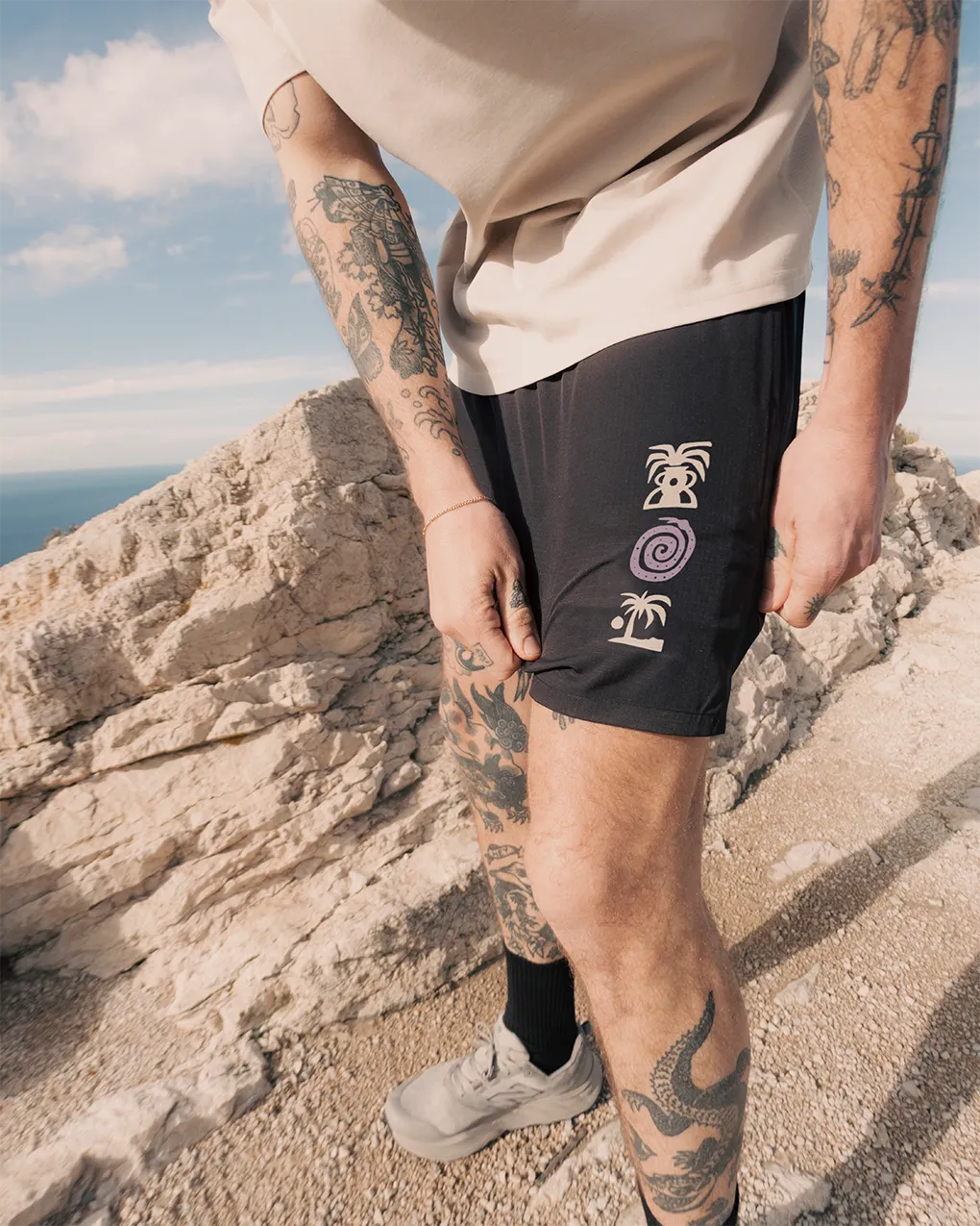 Tropics 2-in-1 Trail Short - Black & Slate,Men Shorts