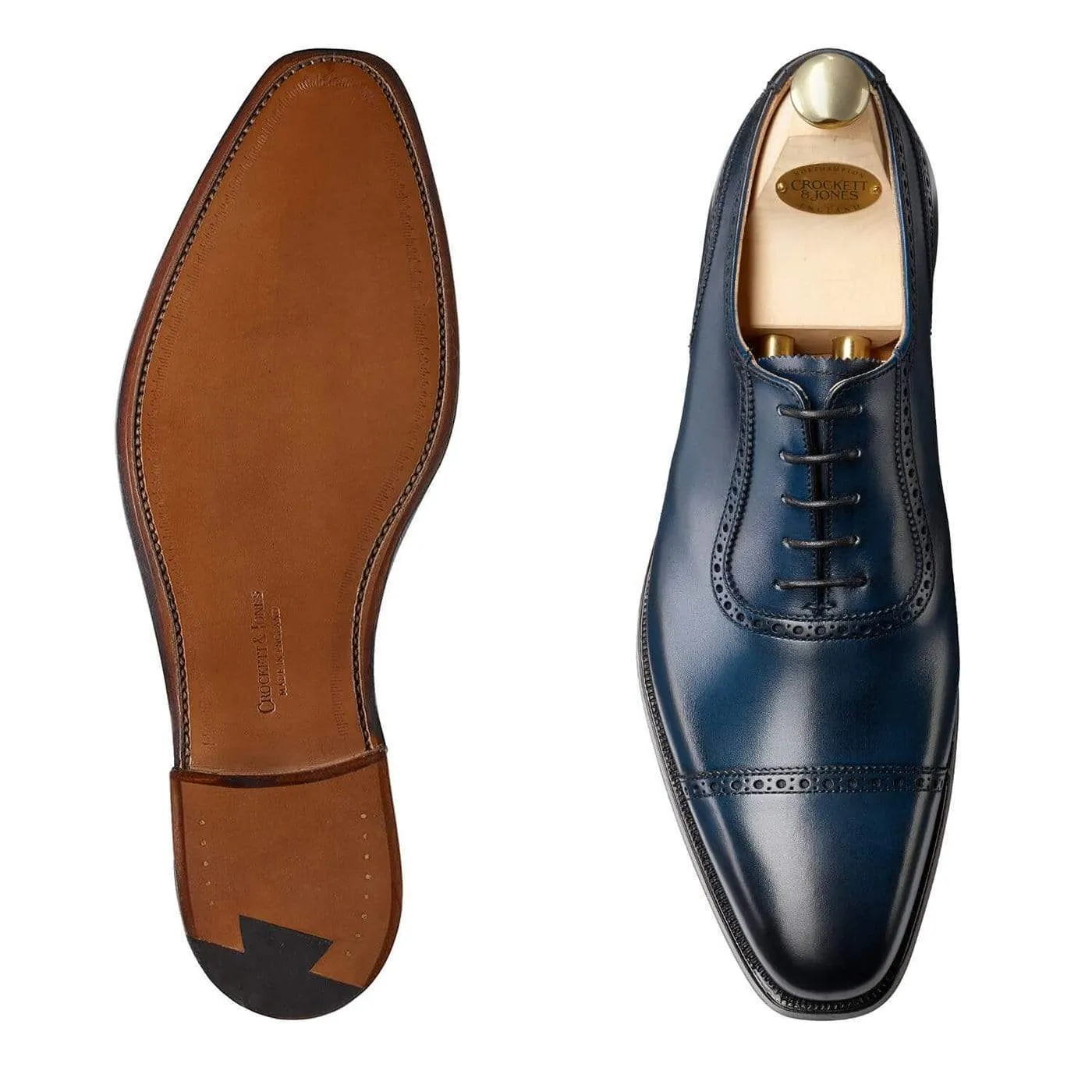 Westbourne Blue Burnished Calf,Men Oxfords