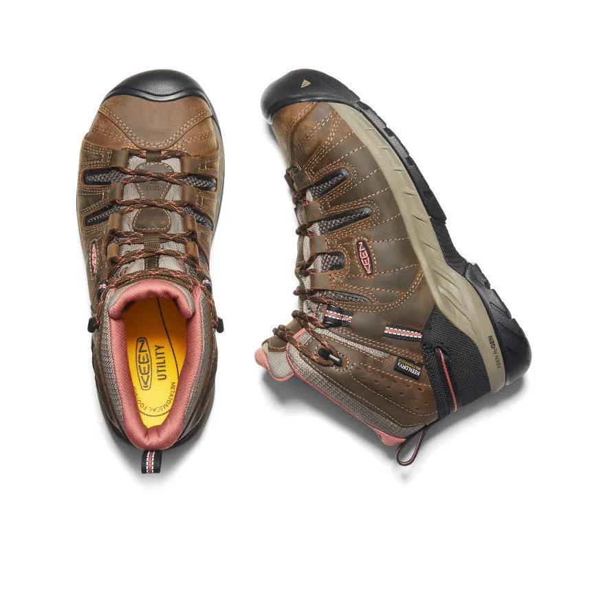 Women's Flint II Waterproof Boot (Soft Toe)  |  Cascade Brown/Brick Dust,Anti-Slip